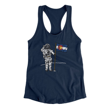 Colorado Flag Moonman Women's Racerback Tank-Allegiant Goods Co. Vintage Sports Apparel