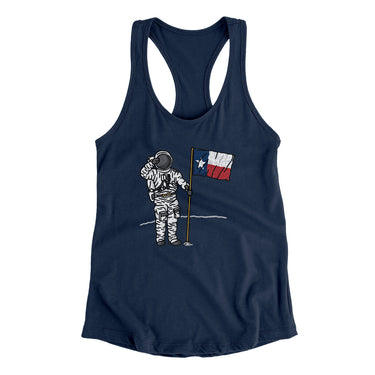 Texas Flag Moonman Women's Racerback Tank-Allegiant Goods Co. Vintage Sports Apparel