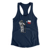 Texas Flag Moonman Women's Racerback Tank-Midnight Navy-Allegiant Goods Co. Vintage Sports Apparel