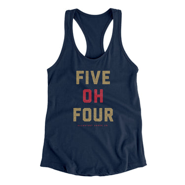 New Orleans 504 Women's Racerback Tank-Midnight Navy-Allegiant Goods Co. Vintage Sports Apparel
