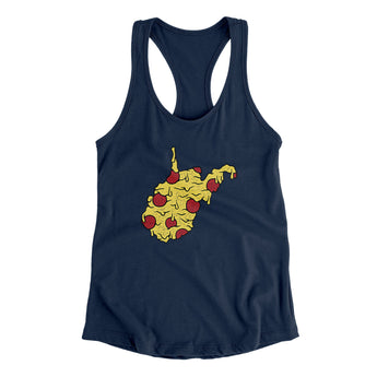 West Virginia Pizza State Women's Racerback Tank-Allegiant Goods Co. Vintage Sports Apparel