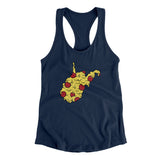 West Virginia Pizza State Women's Racerback Tank-Midnight Navy-Allegiant Goods Co. Vintage Sports Apparel