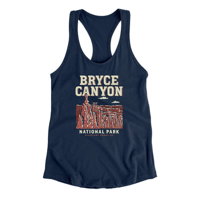 Bryce Canyon National Park Women's Racerback Tank-Midnight Navy-Allegiant Goods Co. Vintage Sports Apparel