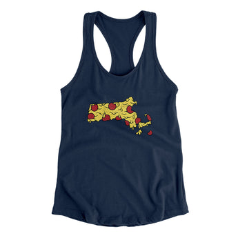 Massachusetts Pizza State Women's Racerback Tank-Allegiant Goods Co. Vintage Sports Apparel