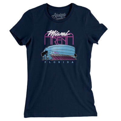Miami Arena Women's T-Shirt-Midnight Navy-Allegiant Goods Co. Vintage Sports Apparel