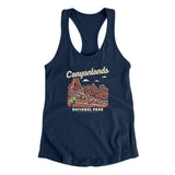 Canyonlands National Park Women's Racerback Tank-Midnight Navy-Allegiant Goods Co. Vintage Sports Apparel