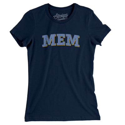 Mem Varsity Women's T-Shirt-Midnight Navy-Allegiant Goods Co. Vintage Sports Apparel