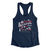 Boston Things Women's Racerback Tank-Midnight Navy-Allegiant Goods Co. Vintage Sports Apparel