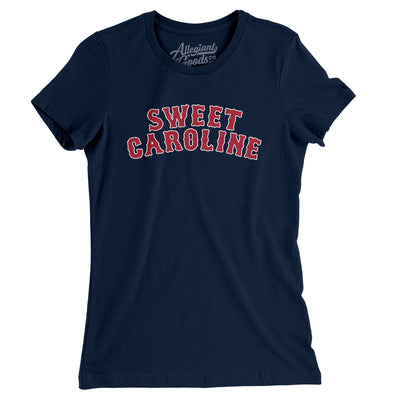 Boston Sweet Caroline Women's T-Shirt-Midnight Navy-Allegiant Goods Co. Vintage Sports Apparel