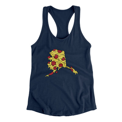 Alaska Pizza State Women's Racerback Tank-Midnight Navy-Allegiant Goods Co. Vintage Sports Apparel