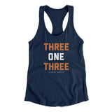 Detroit 313 Area Code Women's Racerback Tank-Midnight Navy-Allegiant Goods Co. Vintage Sports Apparel
