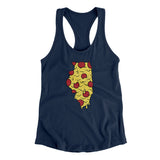 Illinois Pizza State Women's Racerback Tank-Midnight Navy-Allegiant Goods Co. Vintage Sports Apparel