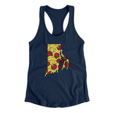 Rhode Island Pizza State Women's Racerback Tank-Midnight Navy-Allegiant Goods Co. Vintage Sports Apparel