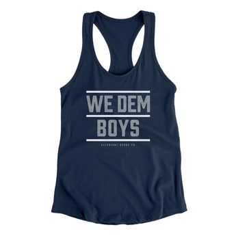 We Dem Boys Women's Racerback Tank-Midnight Navy-Allegiant Goods Co. Vintage Sports Apparel