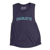 Charlotte Varsity Women's Flowey Scoopneck Muscle Tank-Allegiant Goods Co. Vintage Sports Apparel