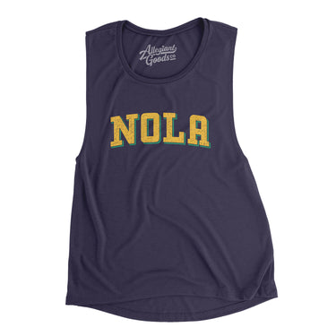 Nola Varsity Women's Flowey Scoopneck Muscle Tank-Midnight-Allegiant Goods Co. Vintage Sports Apparel