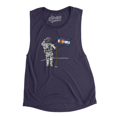 Colorado Flag Moonman Women's Flowey Scoopneck Muscle Tank-Midnight-Allegiant Goods Co. Vintage Sports Apparel
