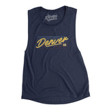 Denver Retro Women's Flowey Scoopneck Muscle Tank-Midnight-Allegiant Goods Co. Vintage Sports Apparel
