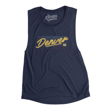 Denver Retro Women's Flowey Scoopneck Muscle Tank-Midnight-Allegiant Goods Co. Vintage Sports Apparel
