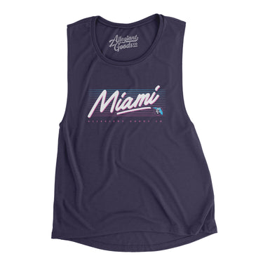 Miami Retro Women's Flowey Scoopneck Muscle Tank-Allegiant Goods Co. Vintage Sports Apparel