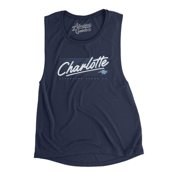 Charlotte Retro Women's Flowey Scoopneck Muscle Tank-Allegiant Goods Co. Vintage Sports Apparel