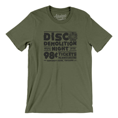 Disco Demolition Night Men/Unisex T-Shirt-Military Green-Allegiant Goods Co. Vintage Sports Apparel