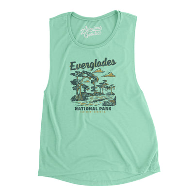 Everglades National Park Women's Flowey Scoopneck Muscle Tank-Mint-Allegiant Goods Co. Vintage Sports Apparel