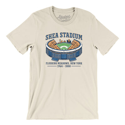 Shea Stadium Men/Unisex T-Shirt-Natural-Allegiant Goods Co. Vintage Sports Apparel