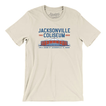 Jacksonville Coliseum Men/Unisex T-Shirt-Natural-Allegiant Goods Co. Vintage Sports Apparel