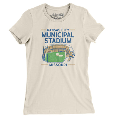Kansas City Municipal Stadium Women's T-Shirt-Natural-Allegiant Goods Co. Vintage Sports Apparel