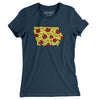 Iowa Pizza State Women's T-Shirt-Navy-Allegiant Goods Co. Vintage Sports Apparel
