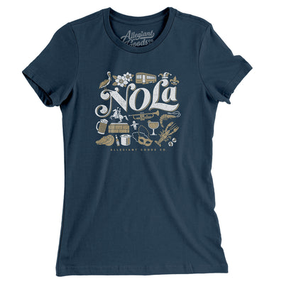 NOLA Things Women's T-Shirt-Navy-Allegiant Goods Co. Vintage Sports Apparel