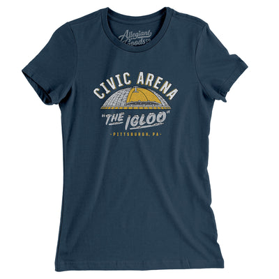 Pittsburgh Civic Arena Women's T-Shirt-Navy-Allegiant Goods Co. Vintage Sports Apparel