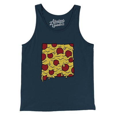 New Mexico Pizza State Men/Unisex Tank Top-Navy-Allegiant Goods Co. Vintage Sports Apparel