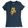 Maine Pizza State Women's T-Shirt-Navy-Allegiant Goods Co. Vintage Sports Apparel