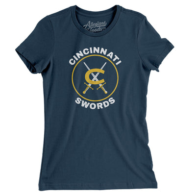 Cincinnati Swords Hockey Women's T-Shirt-Navy-Allegiant Goods Co. Vintage Sports Apparel