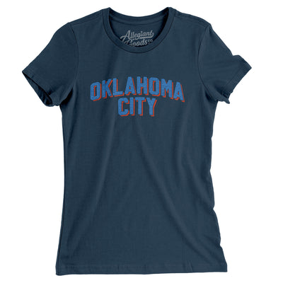 Oklahoma City Varsity Women's T-Shirt-Navy-Allegiant Goods Co. Vintage Sports Apparel