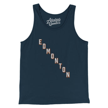 Edmonton Hockey Jersey Men/Unisex Tank Top-Navy-Allegiant Goods Co. Vintage Sports Apparel