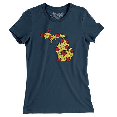 Michigan Pizza State Women's T-Shirt-Allegiant Goods Co. Vintage Sports Apparel