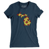 Michigan Pizza State Women's T-Shirt-Navy-Allegiant Goods Co. Vintage Sports Apparel
