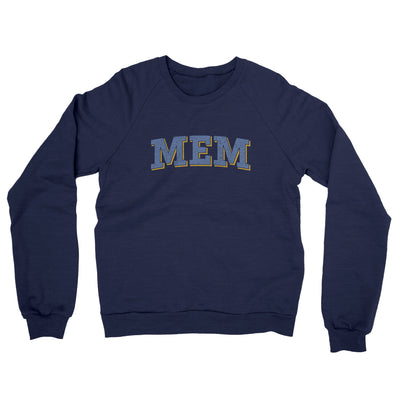 Mem Varsity Midweight French Terry Crewneck Sweatshirt-Navy-Allegiant Goods Co. Vintage Sports Apparel