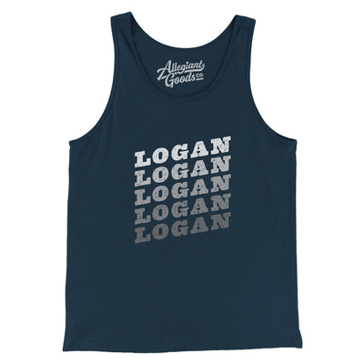 Logan Vintage Repeat Men/Unisex Tank Top-Navy-Allegiant Goods Co. Vintage Sports Apparel