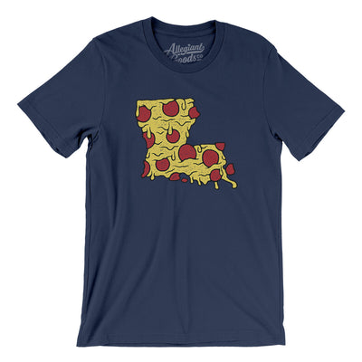 Louisiana Pizza State Men/Unisex T-Shirt-Navy-Allegiant Goods Co. Vintage Sports Apparel