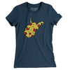 West Virginia Pizza State Women's T-Shirt-Navy-Allegiant Goods Co. Vintage Sports Apparel