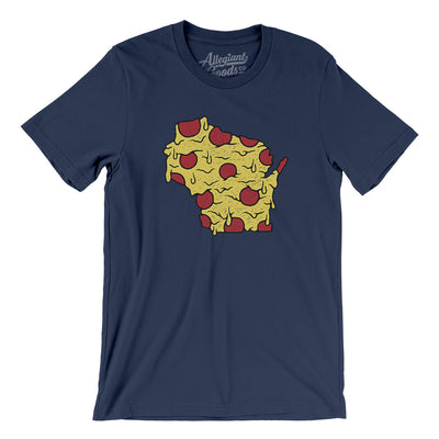 Wisconsin Pizza State Men/Unisex T-Shirt-Navy-Allegiant Goods Co. Vintage Sports Apparel