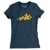 Kentucky Pizza State Women's T-Shirt-Navy-Allegiant Goods Co. Vintage Sports Apparel