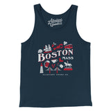 Boston Things Men/Unisex Tank Top-Navy-Allegiant Goods Co. Vintage Sports Apparel