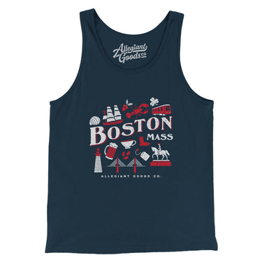 Boston Things Men/Unisex Tank Top-Navy-Allegiant Goods Co. Vintage Sports Apparel