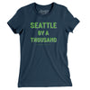 Seattle Football By A Thousand Women's T-Shirt-Navy-Allegiant Goods Co. Vintage Sports Apparel
