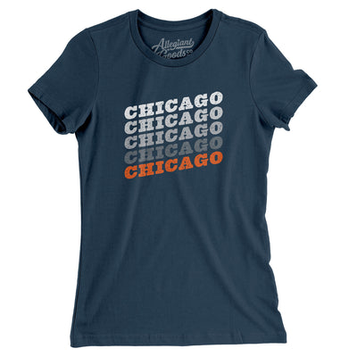 Chicago Vintage Repeat Women's T-Shirt-Navy-Allegiant Goods Co. Vintage Sports Apparel